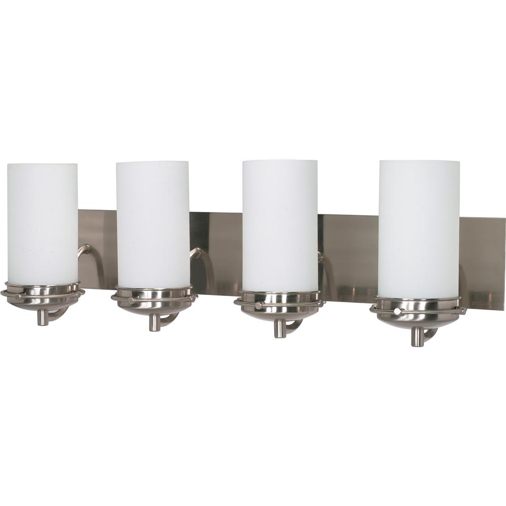Nuvo Lighting 60/614  Polaris - 4 Light - 30" - Vanity with Satin Frosted Glass Shades in Brushed Nickel Finish
